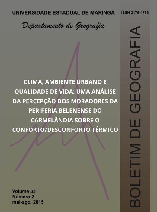CLIMA, AMBIENTE URBANO E QUALIDADE DE VIDA: uma análise da percepção dos moradores da periferia belenense do carmelândia sobre o conforto/desconforto térmico